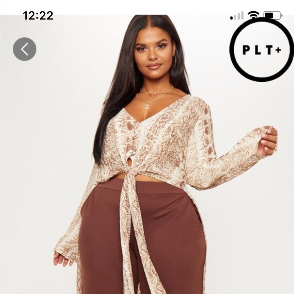 PLT Sheer snake skin blouse never worn!
